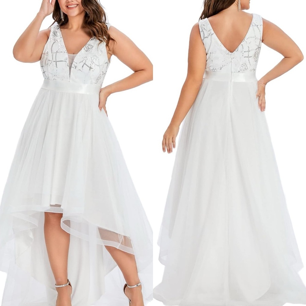 Ever-Pretty Plus Women’s White Lace Formal Dress Sz. 20